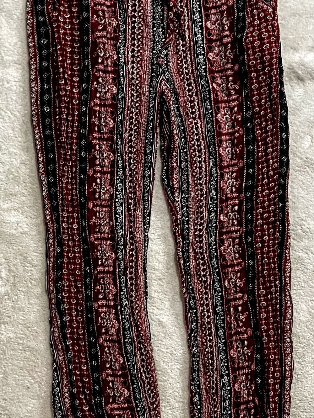 Kingston Red and Black Patterned Wide-Leg Pants